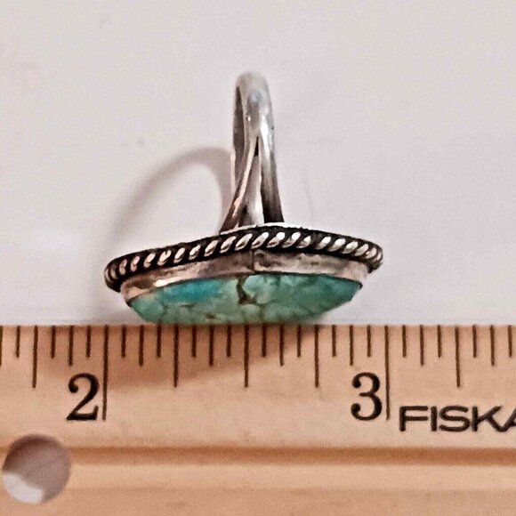 Native American Vintage Turquoise Sterling ring sz 4.75 (1015) - Picture 5 of 7